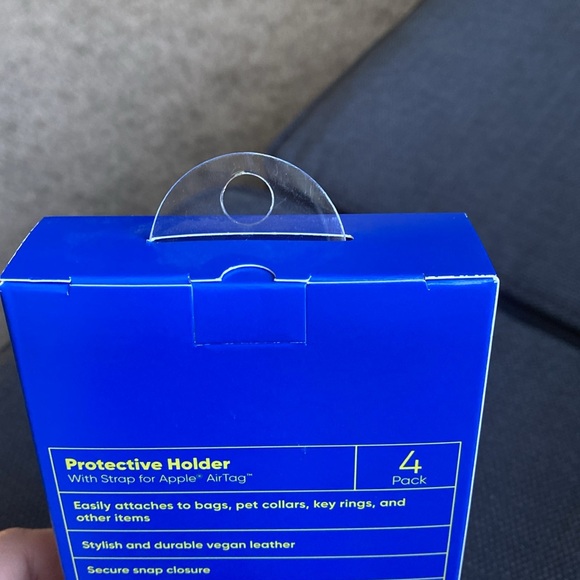 ONN Protective Holders w/straps for APPLE AIRTAG‎ 4 pack brand NEW VEGAN LEATHER - Picture 4 of 4